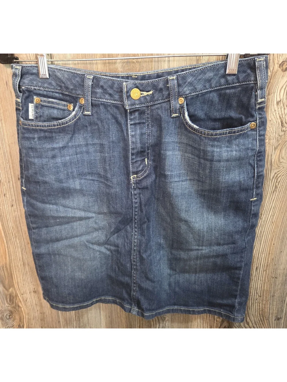 Carhartt WB045 VNT Original Fit Denim Jean Midi Skirt Women Size 6 (31x18)